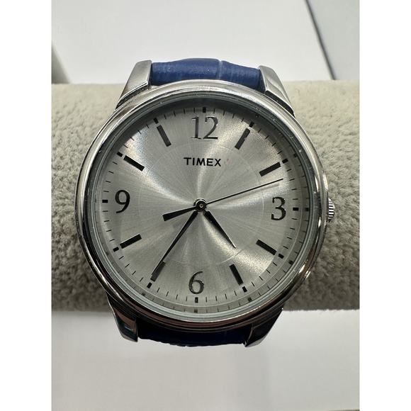 Timex Accessories - Timex Dark Blue Croco Patterned Ladies Watch T2P093 New Battery 35MM 8" W9